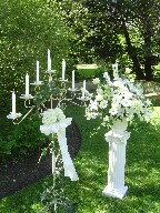 Altar arrangement and candelabra
