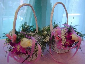 Petal basket decorations