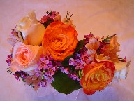 Roses and waxflowers