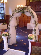 Wedding arch and aisle arrangements