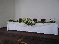 Head table arrangements and decorations