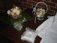 Gift box arrangement and rose petal basket